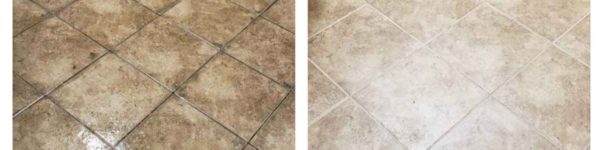 before and after grout cleaning